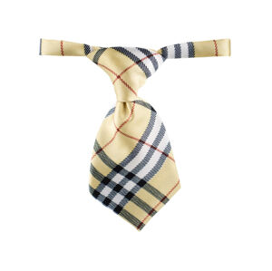 Vsepropejska Béžová károvaná kravata GEMA pre psíka