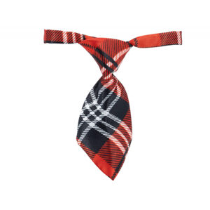 Vsepropejska Červená károvaná kravata JEAN pre psíka