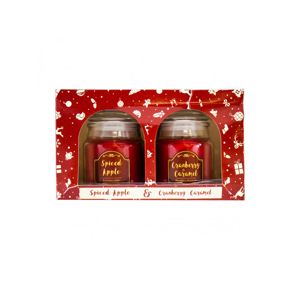 ARÔME - Korenené jablko + Brusnica & Karamel Duo vianočných vonných sviečok 2x85 g