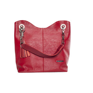 Červená kožená kabelka
