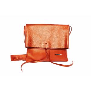 Oranžová kožená kabelka