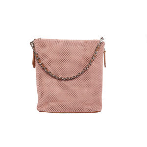 Růžová kožená kabelka